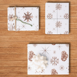 エレガントバラ金ゴールドハート&フラワーオンホワイト ラッピングペーパーシート