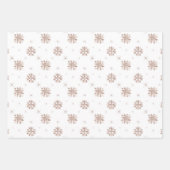 エレガントバラ金ゴールドハート&フラワーオンホワイト ラッピングペーパーシート (正面3)