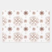 エレガントバラ金ゴールドハート&フラワーオンホワイト ラッピングペーパーシート (正面2)