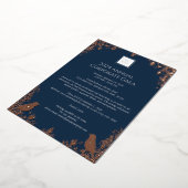 エレガントバラ金ゴールドバード&フローラ企業のイベント 箔招待状 (回転した状態)