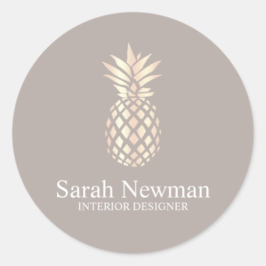 エレガントバラ金ゴールドパイナップルインテリア設計者 ラウンドシール (正面)