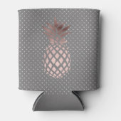 エレガントバラ金ゴールドパイナップル水玉模様 缶クーラー (正面)