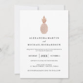 エレガントバラ金ゴールドパイナップル結婚式招待状 招待状 (正面)