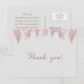 エレガントバラ金ゴールドパーム葉ズ結婚サンキュー ポストカード (正面/裏面)