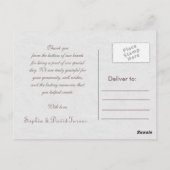 エレガントバラ金ゴールドパーム葉ズ結婚サンキュー ポストカード (裏面)