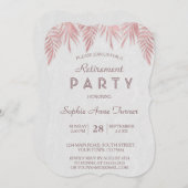 エレガントバラ金ゴールドパーム葉パーティー 招待状 (正面/裏面)