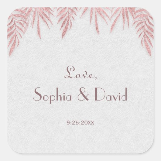 エレガントバラ金ゴールドパ離れーム結婚ズ スクエアシール (正面)