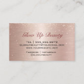 エレガントバラ金ゴールドピンクグリッターガーリーメイクアップアーティスト 名刺 (裏面)