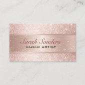 エレガントバラ金ゴールドピンクグリッターガーリーメイクアップアーティスト 名刺 (正面)