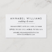 エレガントバラ金ゴールドフェイクグリッター羽毛 名刺 (裏面)