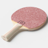 エレガントバラ金ゴールドフェイクグリッター&スパークル 卓球ラケット (正面アングル)