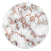 エレガントバラ金ゴールドフェイクフォイルマーブル セラミックノブ (正面)