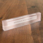 エレガントバラ金ゴールドフェイクブラシ付き金属箔 デスクネームプレート (側面)