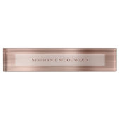エレガントバラ金ゴールドフェイクブラシ付き金属箔 デスクネームプレート (正面)