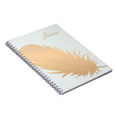 エレガントバラ金ゴールドフェザーパーソナライズされたアート ノートブック (右側)