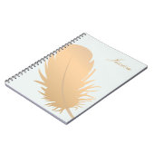 エレガントバラ金ゴールドフェザーパーソナライズされたアート ノートブック (左側)