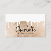 エレガントバラ金ゴールドフォイルのドライブ名スクリプトのメイクアップ 名刺 (正面)