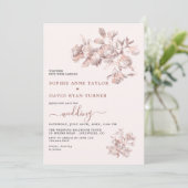 エレガントバラ金ゴールドフランスのフローラ結婚トイル 招待状 (スタンド正面)