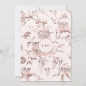 エレガントバラ金ゴールドフランスのフローラ結婚トイル 招待状 (裏面)