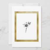 エレガントバラ金ゴールドフレームスクリプトクリ結婚スマス 招待状 (裏面)