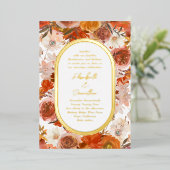 エレガントバラ金ゴールドフレームフローラの結婚存在量のF 箔招待状 (立ち正面)