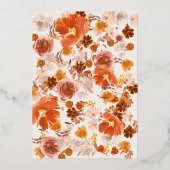 エレガントバラ金ゴールドフレームフローラの結婚存在量 箔招待状 (裏面)