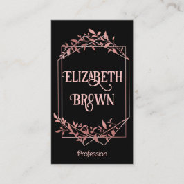 エレガントバラ金ゴールドフレ離れーム黒 名刺