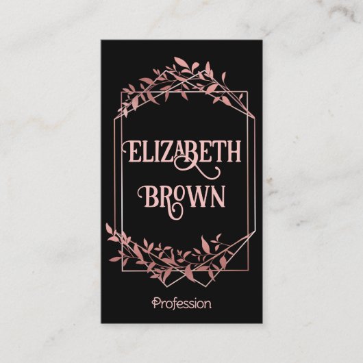 エレガントバラ金ゴールドフレ離れーム黒 名刺 (正面)