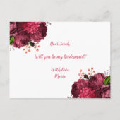 エレガントバラ金ゴールドフローラは私の花嫁の付き添いになる インビテーションポストカード (裏面)