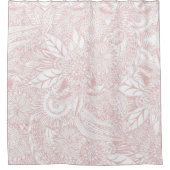 エレガントバラ金ゴールドフローラデザイン シャワーカーテン (正面)