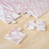 エレガントバラ金ゴールドフローラデザイン ジグソーパズル (側面)