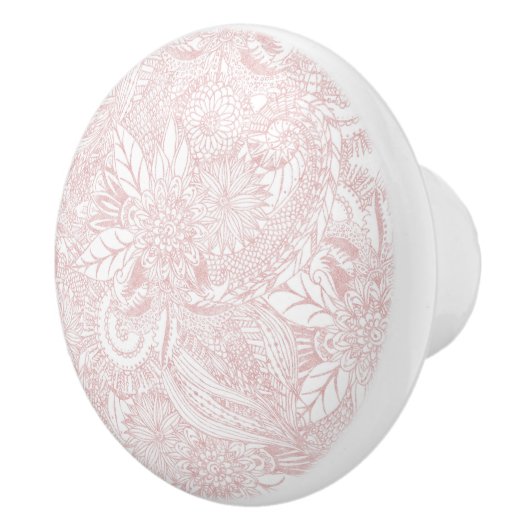 エレガントバラ金ゴールドフローラデザイン セラミックノブ (右)