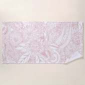 エレガントバラ金ゴールドフローラデザイン ビーチタオル (正面)