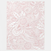 エレガントバラ金ゴールドフローラデザイン フリースブランケット (正面)