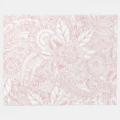 エレガントバラ金ゴールドフローラデザイン フリースブランケット (正面(横))