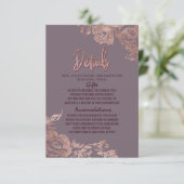 エレガントバラ金ゴールドフローラパープル結婚ズ詳細 エンクロージャーカード (スタンド正面)