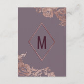 エレガントバラ金ゴールドフローラパープル結婚ズ詳細 エンクロージャーカード (裏面)