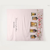 エレガントバラ金ゴールドフローラフォトバック結婚ズ タペストリー (正面(横))