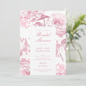 エレガントバラ金ゴールドフローラブライダルシャワー 招待状 (スタンド正面)