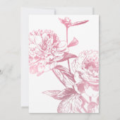 エレガントバラ金ゴールドフローラブライダルシャワー 招待状 (裏面)