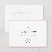 エレガントバラ金ゴールドフローラミニマリスト サンキューカード (正面/裏面)