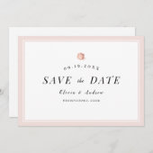 エレガントバラ金ゴールドフローラミニマル保存日付 セーブザデート (正面/裏面)