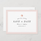 エレガントバラ金ゴールドフローラミニマル保存日付 案内ポストカード (正面/裏面)