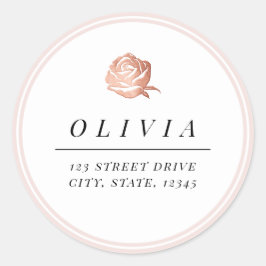 エレガントバラ金ゴールドフローラミニマル差出人住所 ラウンドシール