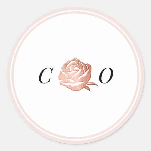 エレガントバラ金ゴールドフローラモノグラム最小主義 ラウンドシール (正面)