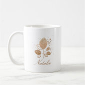 エレガントバラ金ゴールドフローラ名前をカスタムする コーヒーマグカップ (左)