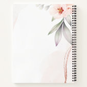 エレガントバラ金ゴールドフローラ結婚ブライダルシャワー ノートブック (裏面)