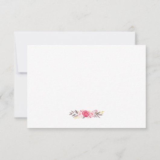 エレガントバラ金ゴールドフローラ結婚式RSVP返信 出欠カード (裏面)