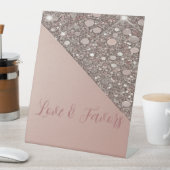 エレガントバラ金ゴールドブライダルシャワーラブ&ウィーズ 台座サイン (インサイチュ)