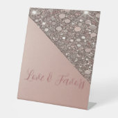 エレガントバラ金ゴールドブライダルシャワーラブ&ウィーズ 台座サイン (正面)